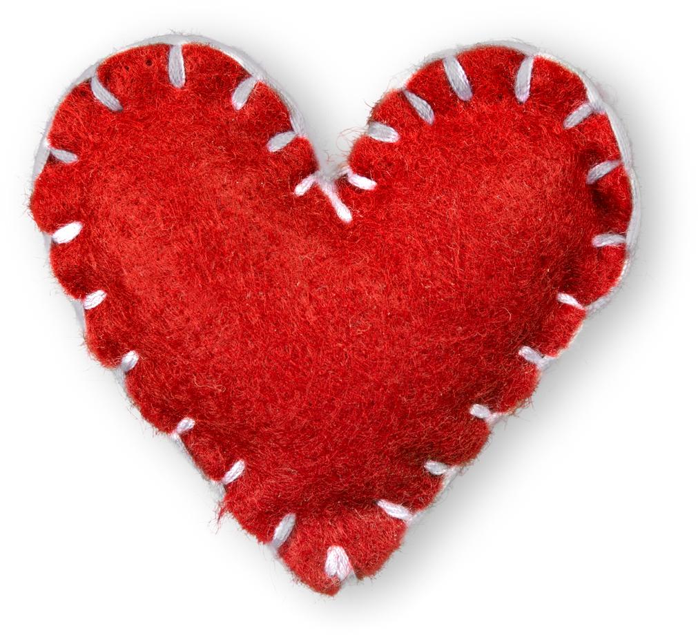 Red Decorative Heart on  White Background